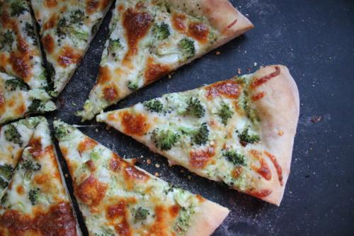 Creamy Double Broccoli Pizza