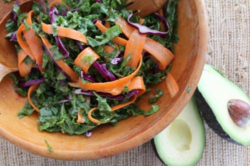 Colorful Kale Ribbon Salad