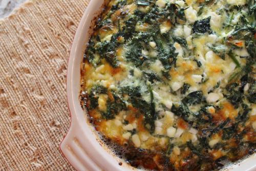 Spinach and Cheddar Egg Casserole