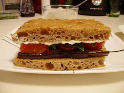 Eggplant and Tomato Sandwich