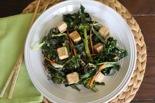 Citrus Ginger Kale and Tofu Salad