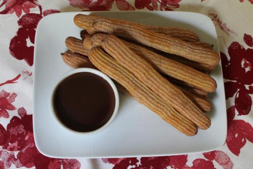 Baked Churros with Hot Chocolate